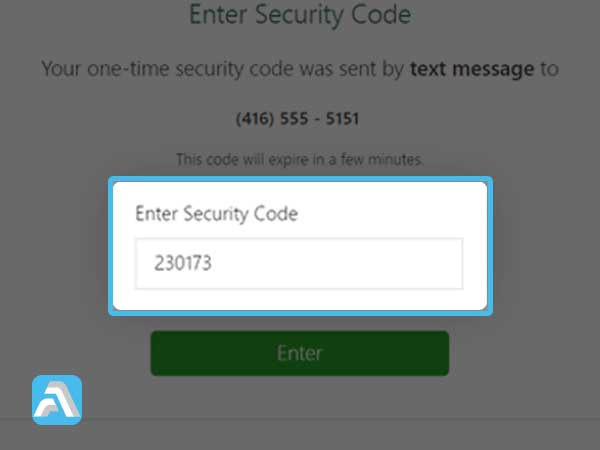 Enter 6 Digits Security Code