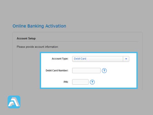 After selecting Debit Card Account Type enter your Debit Card Number and Pin