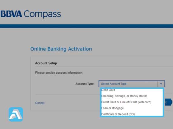 Click on the Account-type  drop-down arrow to select your account type from the drop-down list