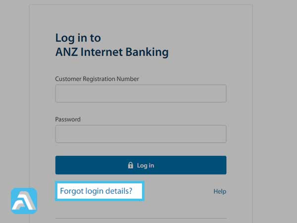 On the official ANZ Internet Banking login page, click on ‘Forgot login details?’