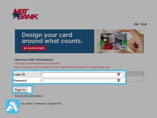 Enter “Online Login ID and Online Login Password” of your NBT bank account and click on the ‘Sign in’ button to login.