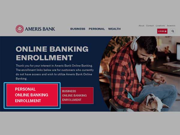 Click on the right-side given ‘Personal Online Banking Enrollment’ option.