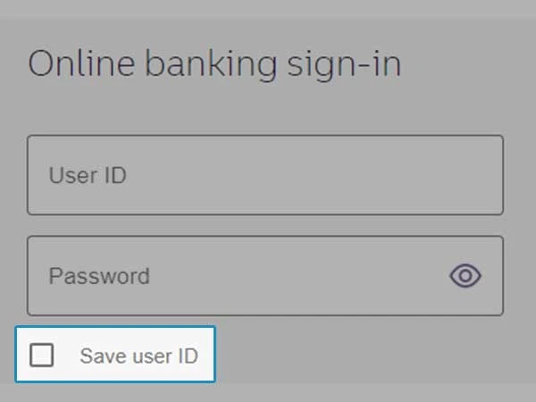 Tick the ‘Save User ID’ checkbox.