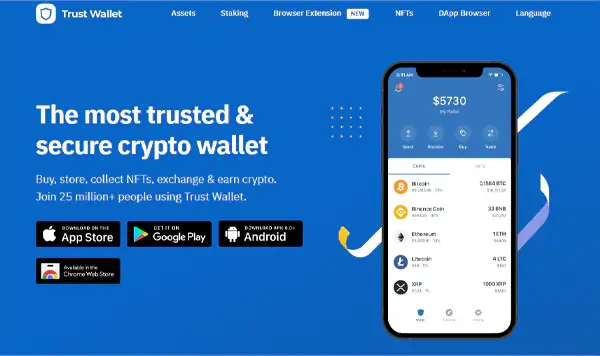 Trust wallet Website Homepage