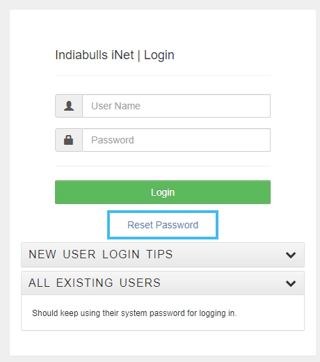 indiabulls inet login password reset guide