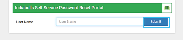 Submit username to reset inet Indiabulls login password