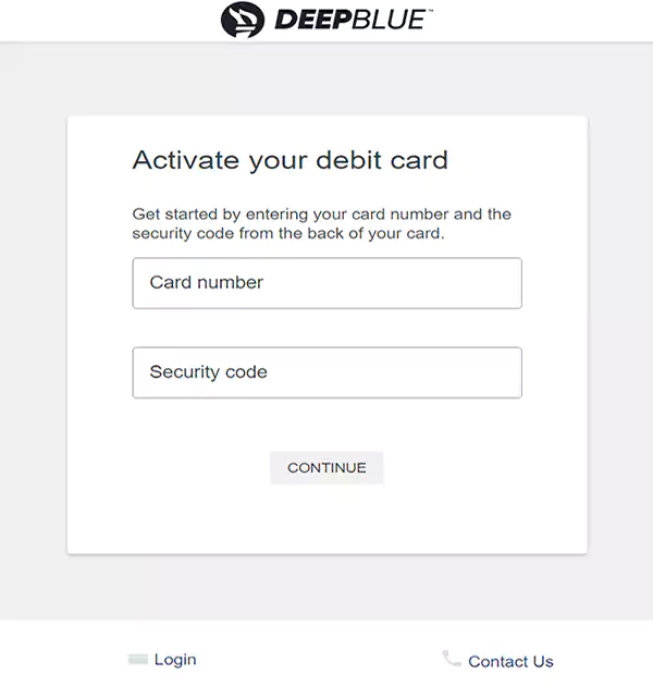 Deepblue Debit Card Activation homepage