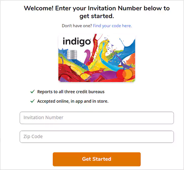 Indigo Mastercard page