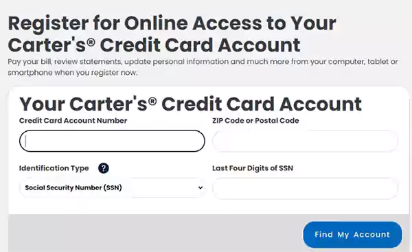 Carter credit card website