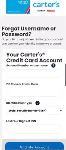 credit card account center page