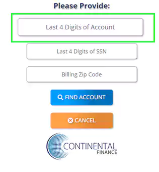 enter the last 4 digits of your account no