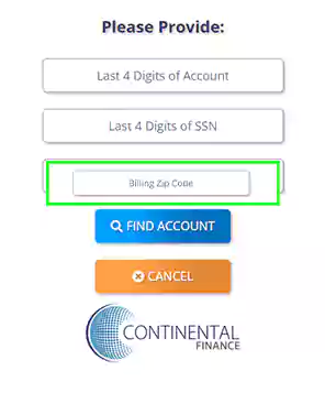 enter your billing zip code