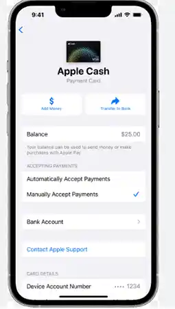 Apple Pay receive money 