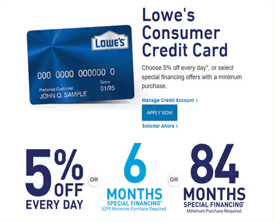 Lowe’s Credit card application