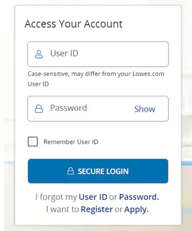 Lowes credit card account login 