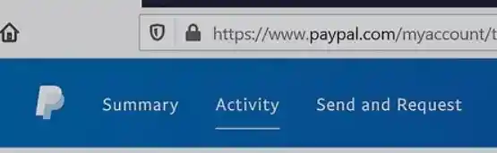 PayPal Activity tab 