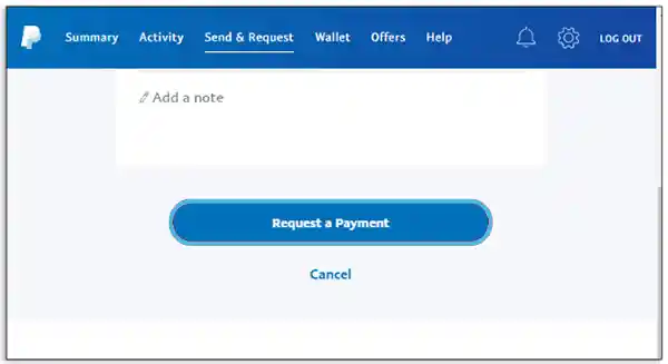 PayPal request a payment