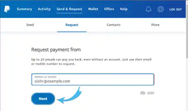 PayPal request money 