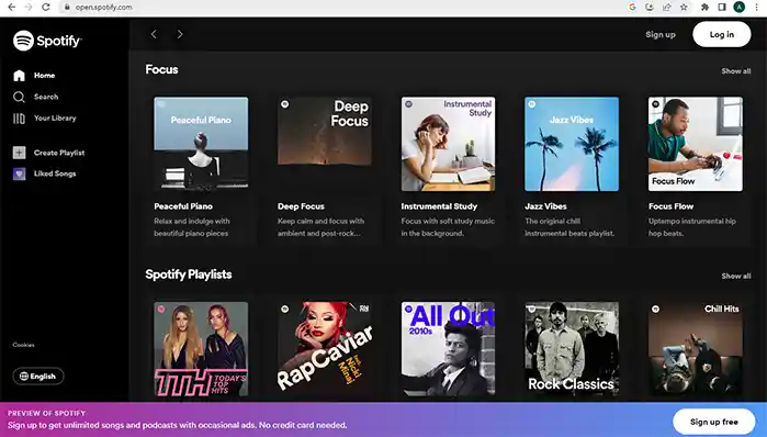 Spotify Web Page