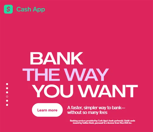 Cash App homepagess