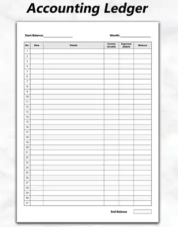 Ledger Account template