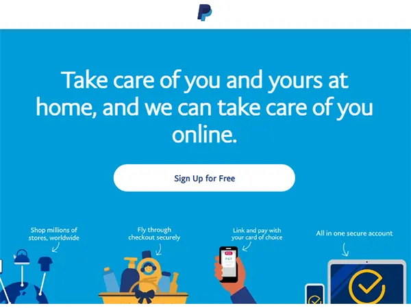 PayPal  homepage