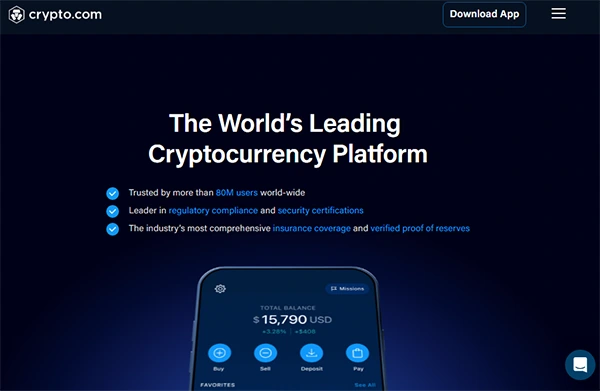 Crypto.com homepage