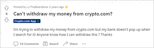 Crypto.com reddit query