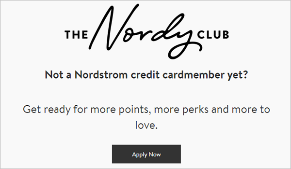 Nordstrom homepage apply now button
