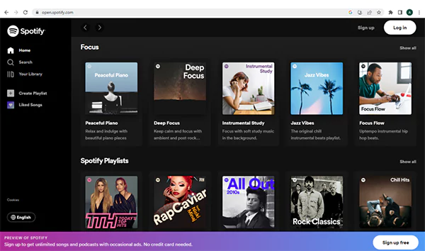 Spotify Web Page