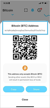 Bitcoin Address on Cash Apps