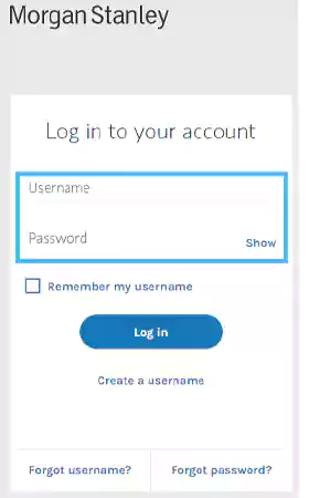 fill in your username and password