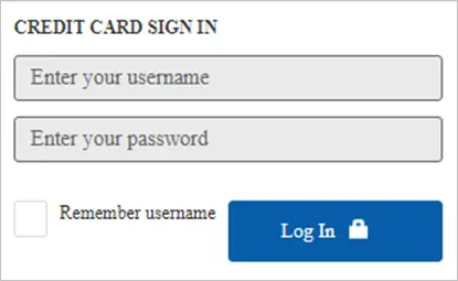 credit card login portal