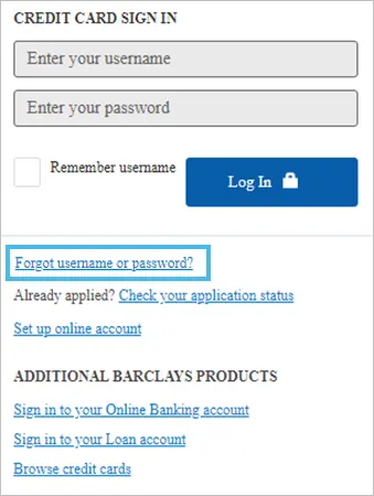 credit card login portall