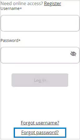 Forgot Password link