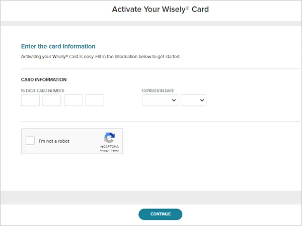 Wisely Card portal