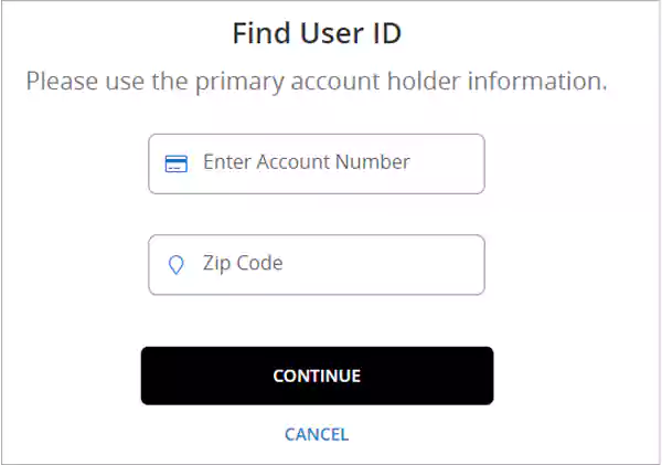 enter your account number and zip code