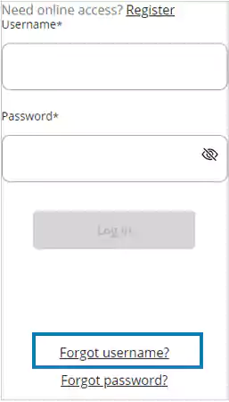 forgot username link