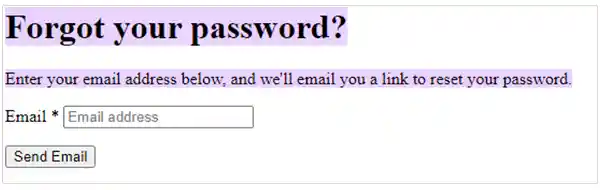 password reset