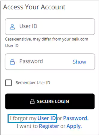 user ID recover portal