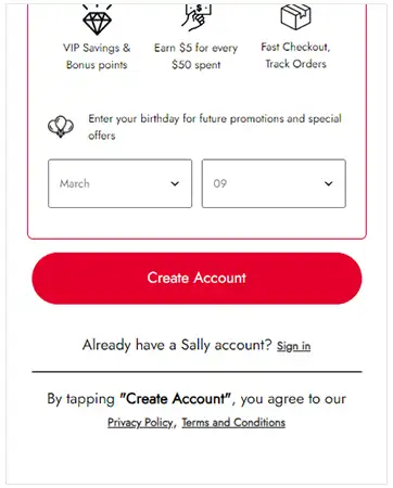 Select Create Account option