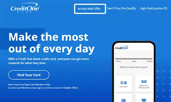 credit one bank official portal