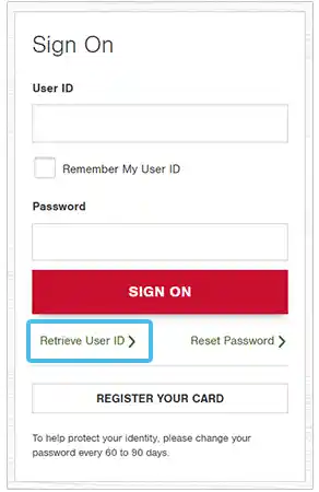 Tap on the Retrieve User ID link