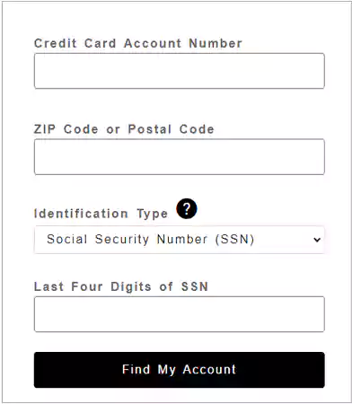 Fill card number, ZIP code, & last four digits of SSN