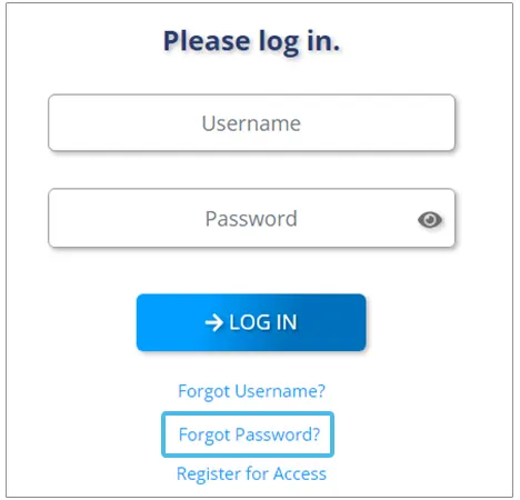 Forget Password link