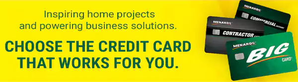 Menards credit card homepage