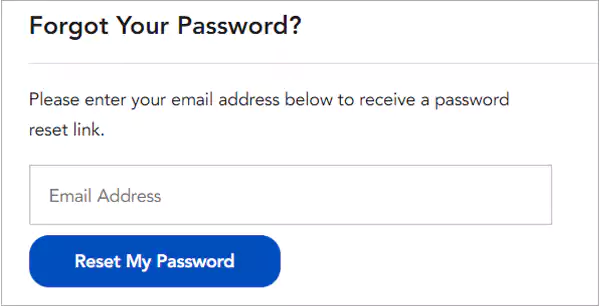 reset my password option