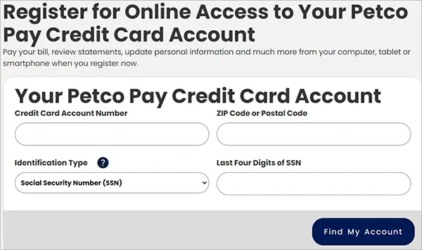 Petco card registration steps