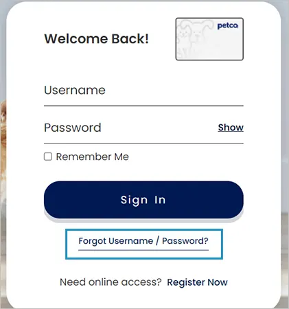 Tap on the Forget Password/Username