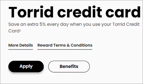 Torrid credit card apply page 